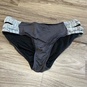 Athleta Black Grey Swimsuit Bottom; Small Women’s